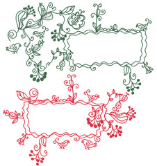 Floral ornate vector frames