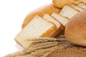 bread on white background