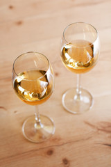 Glasses of white wine