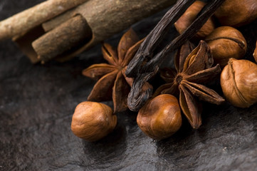 aromatic spices with brown sugar and nuts