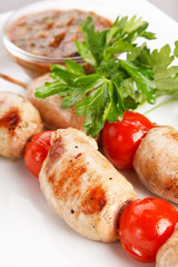 Roasted kebab with vegetables