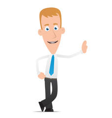 Manager stands next to a blank place