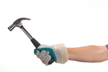 mano di operaio con martello