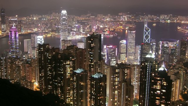 Time Lapse Movie Hong Kong skyline. 25 fps PAL