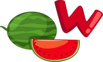 alphabet W for watermelon