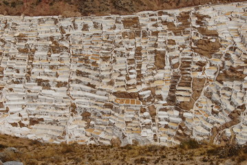 Salt pans of Salinas in Sacred valley, Peru