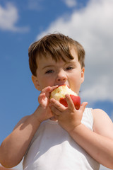 The boy with an apple