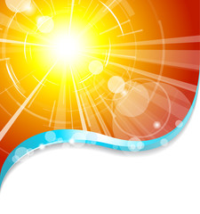 Naklejka premium Background with hot summer sun