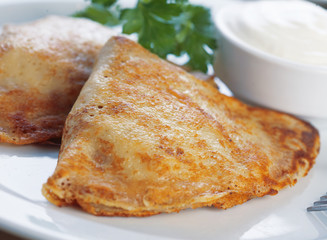 Pancakes With Meat.