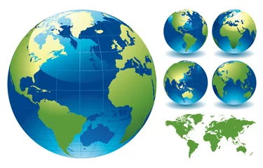 Deurstickers World Globe Maps © rtguest