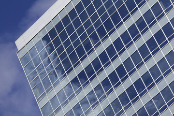 Modern Office Building With Cloud Reflection