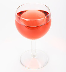Glass of pink wine