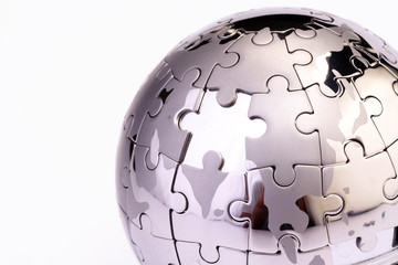 Isolated globe puzzle