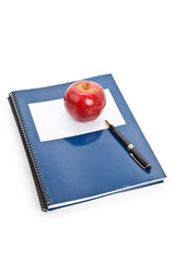 Red apple and Textbook