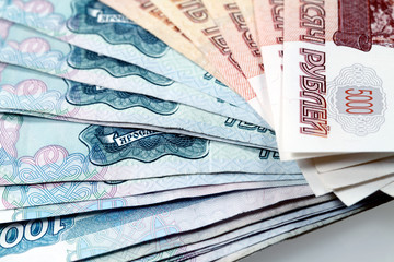 Bundle of Russian bank notes