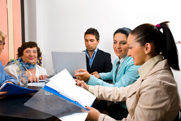 Business people working at meeting in office
