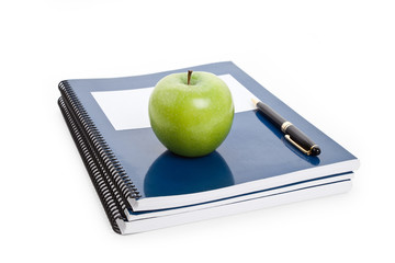 green apple and Textbook