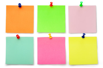 Six color sticky notes