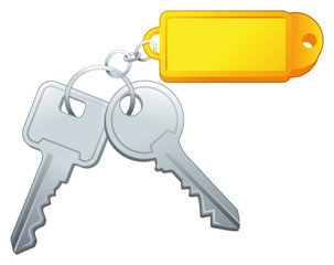 Keys with label. Vector isolated objects