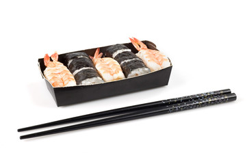 Sushi scatola bacchette