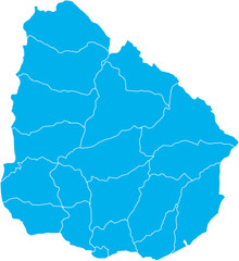 There is a map of Uruguay country