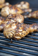 Barbecued Jerk Chicken Drumsticks on the Grill