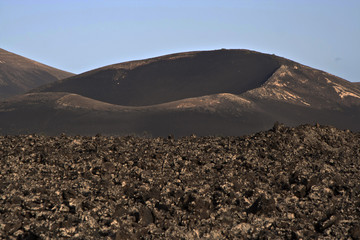 volcanic landscape in national park Timanfaya
