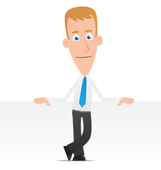 Manager stands next to a blank place