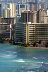 Naklejka premium Waikiki Beach, Honolulu, Oahu, Hawaii..