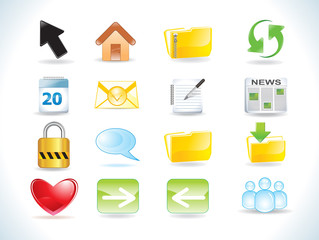 abstract glossy web icons set