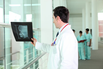 Médecin regardant radiographie