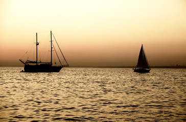 sailing and sunset