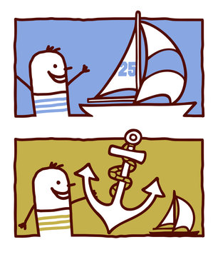 sailor with yacht & anchor