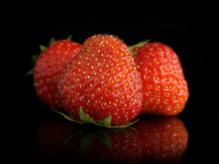 Three strawberries