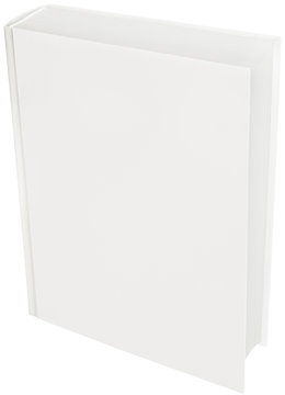 Image of blank white hard book cover isolated with clipping path