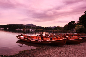 Fototapeta na wymiar Boats at Ambleside, Lake District