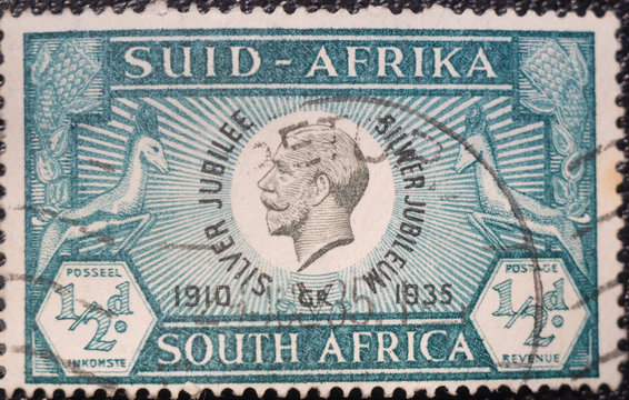 South Africa postage stamp dedicated to King George V