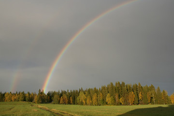 Fototapeta premium Beautiful double rainbow