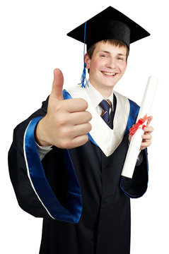 happy boy graduate