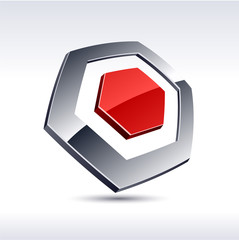 Abstract 3d hexagon icon.