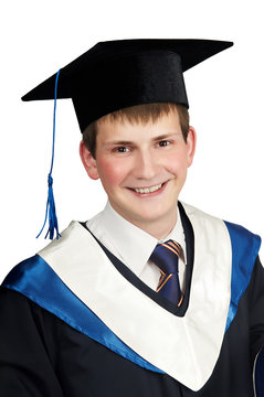 happy smiley graduate boy