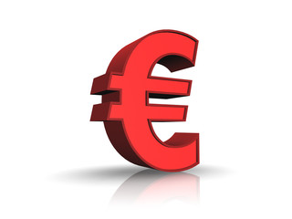 Red Euro Sign