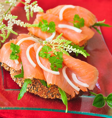 Zwischenmahlzeit-Lachshäppchen