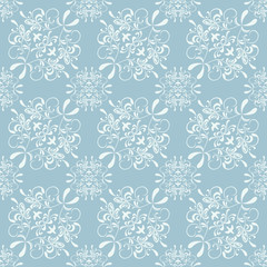 Fototapeta premium Seamless floral blue pattern