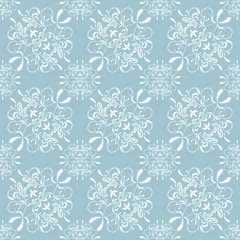 Foto op Canvas Seamless floral blue pattern © one