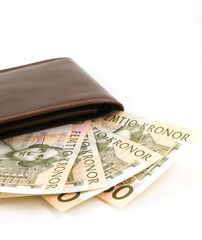 wallet with swedish kronor