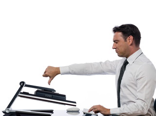 Man relationship with computer breakdown concept