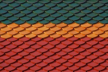 Thai color ceramic roof pattern.
