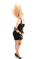 beautiful blonde with a guitar