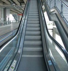 Escalator at elevated train station in Bangkok